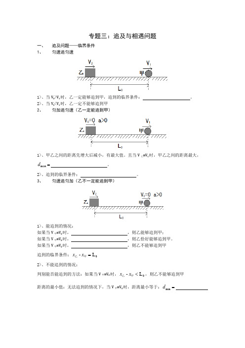 专题：追及与相遇问题(学生版)