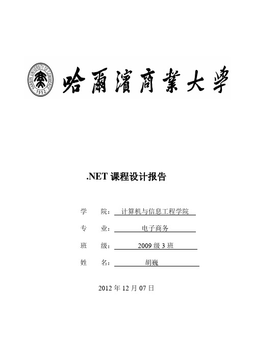 NET课程设计实验报告