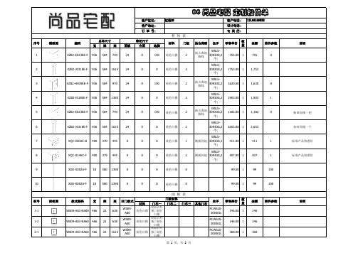报价单--客房
