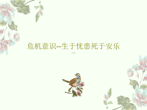 危机意识--生于忧患死于安乐97页PPT