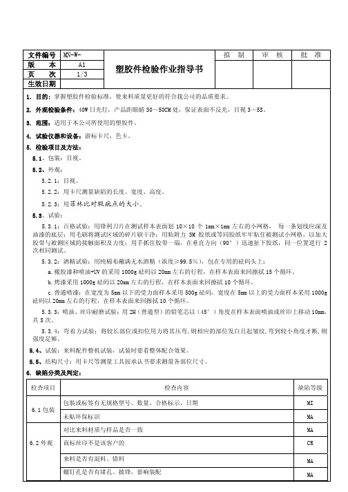 塑胶件检验作业指导书