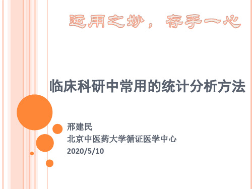 临床科研中常用的统计分析方法