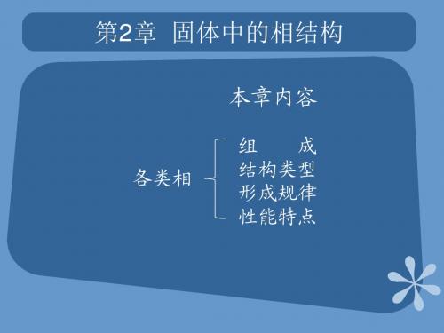 材料科学基础第2章 固体中的相结构