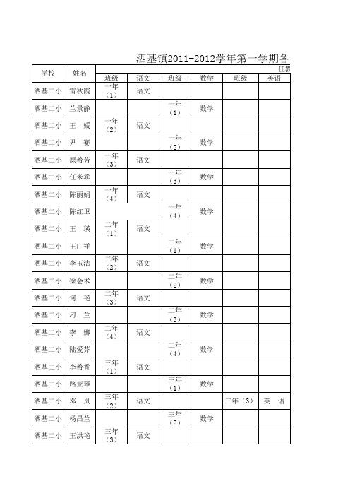 洒基二小任课表