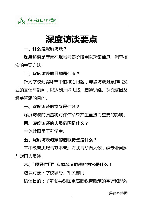 深度访谈要点