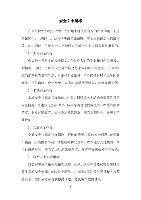安全7个指标