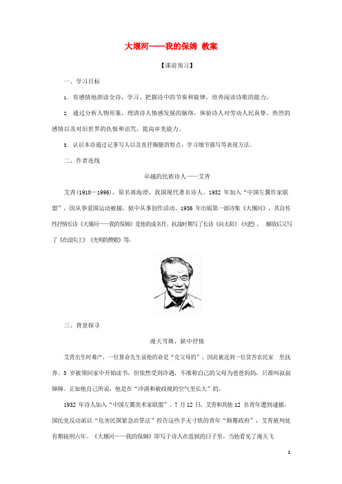 人教版高中语文必修一《大堰河—我的保姆》教案教学设计优秀公开课 (20)