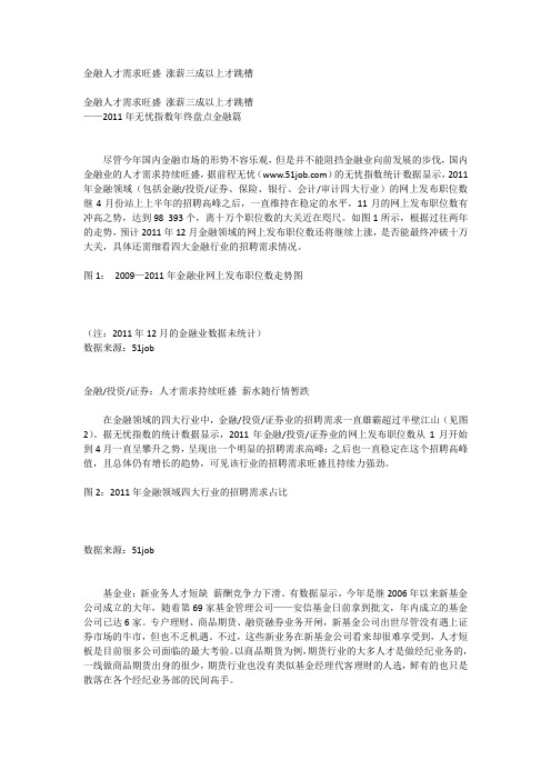 金融行业的人才招聘市场分析