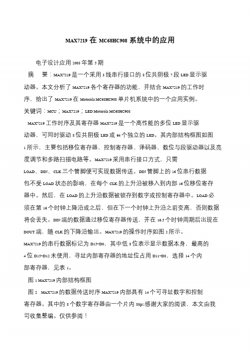 MAX7219在MC68HC908系统中的应用