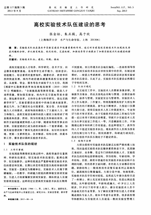 高校实验技术队伍建设的思考