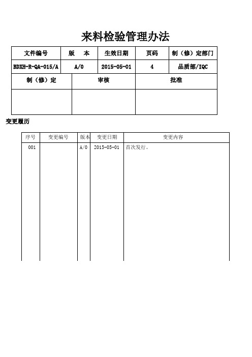 来料检验管理办法