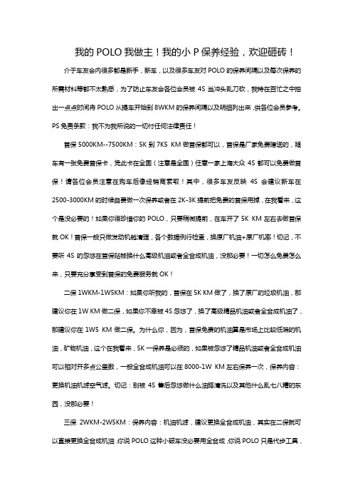 POLO保养经验