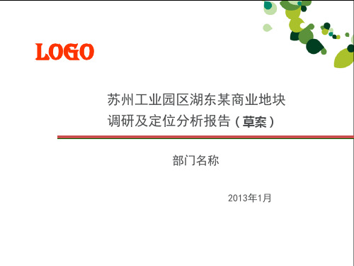 2013年苏州工业园区湖东某商业地块调研及定位分析报告全