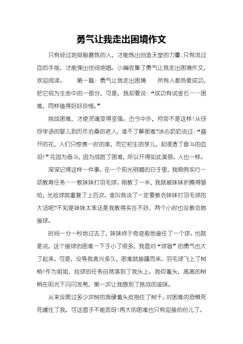 勇气让我走出困境作文