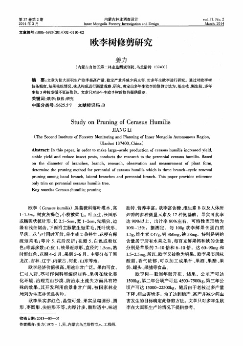 欧李树修剪研究