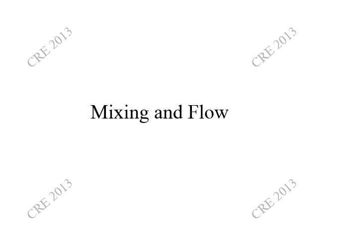 13 Mixing and flow