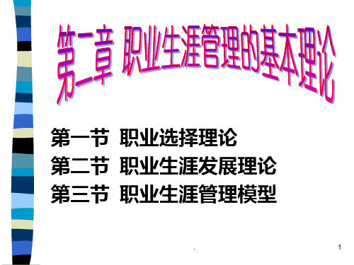 职业生涯管理的基本理论PPT课件