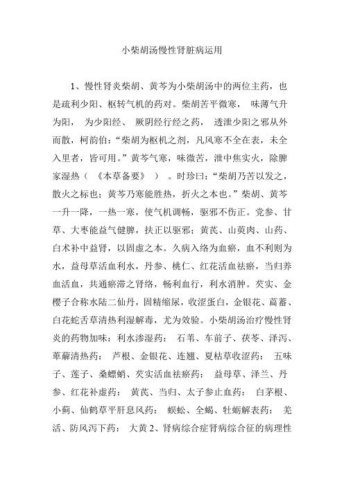 小柴胡汤慢性肾脏病运用