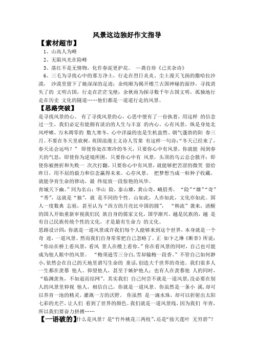 风景这边独好作文指导