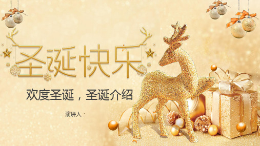 高贵优雅金黄色圣诞节快乐主题活动策划方案PPT模板