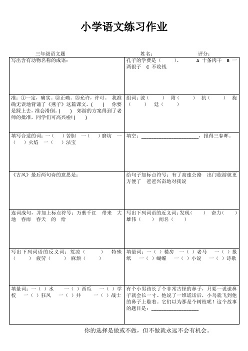 小学三年级语文精作细练II (1)