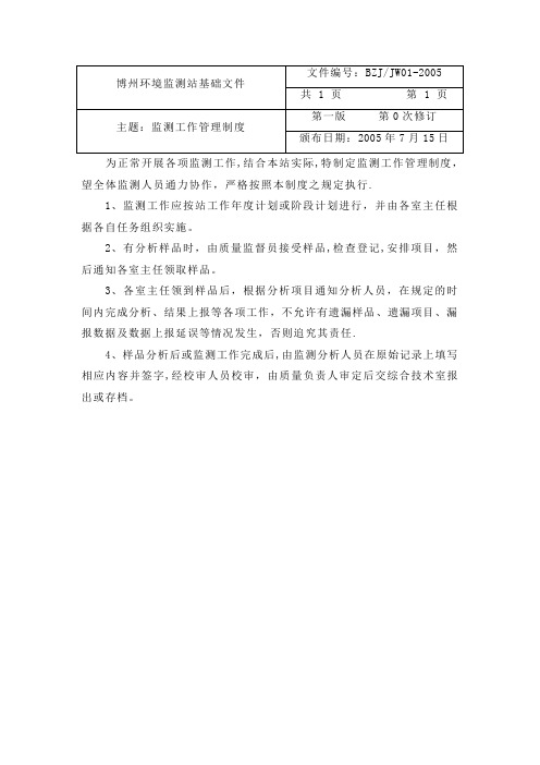 作业指导书(环境监测)