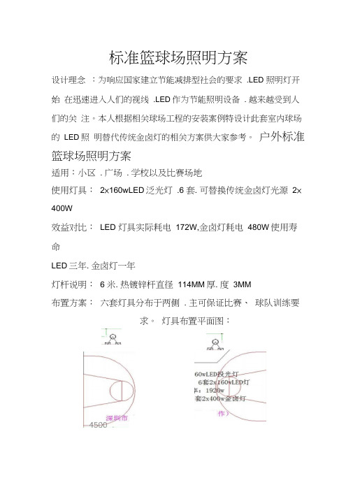 标准篮球场灯光方案