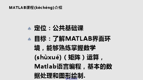 数学实验matlab基础实用教案