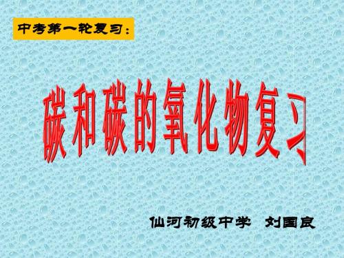 人教版九年级化学第六单元复习PPT