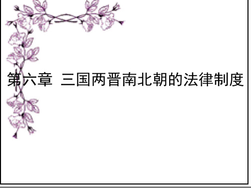 中国法制史 第六章 三国两晋南