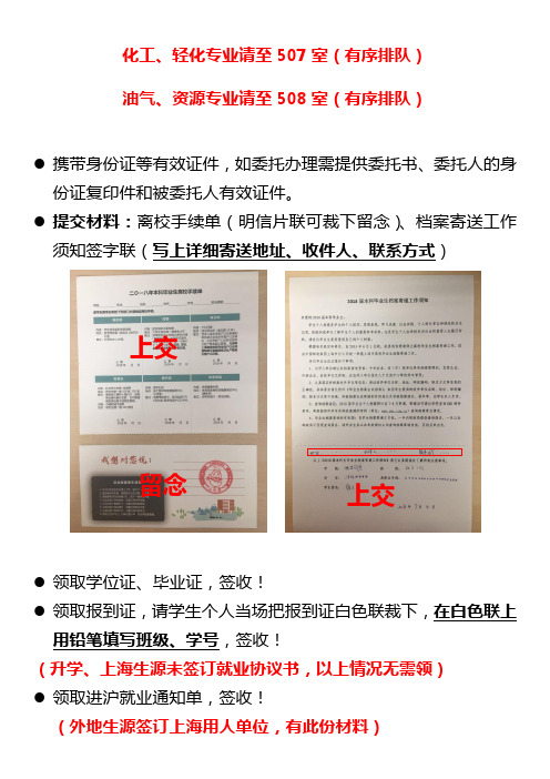 2018届本科毕业生毕业证、学位证、报到证、进沪就业通知单领取流程