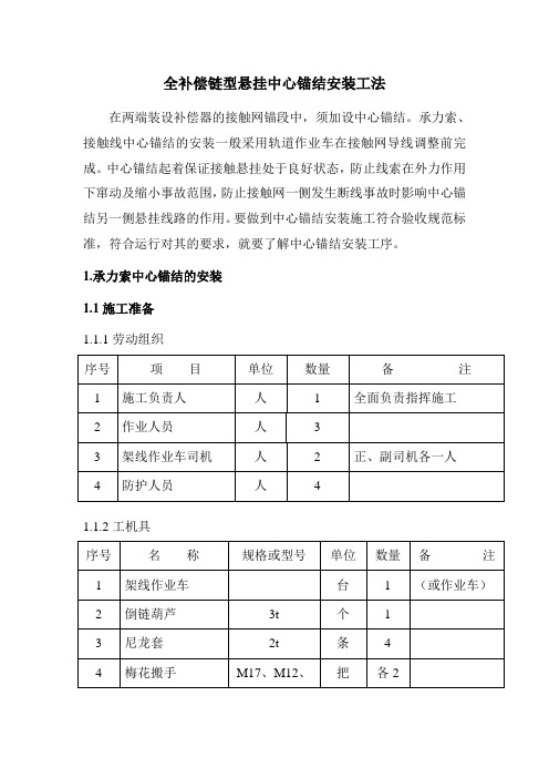 中心锚结安装工法