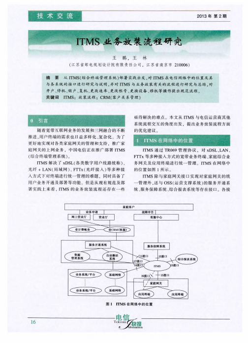 ITMS业务放装流程研究