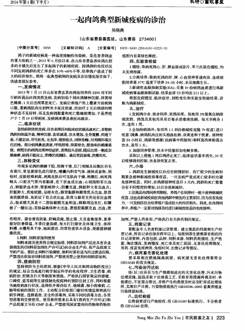 一起肉鸽典型新城疫病的诊治