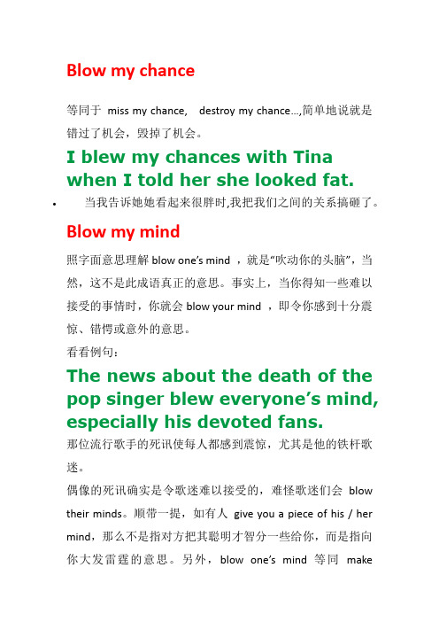 美国习语blow my chance