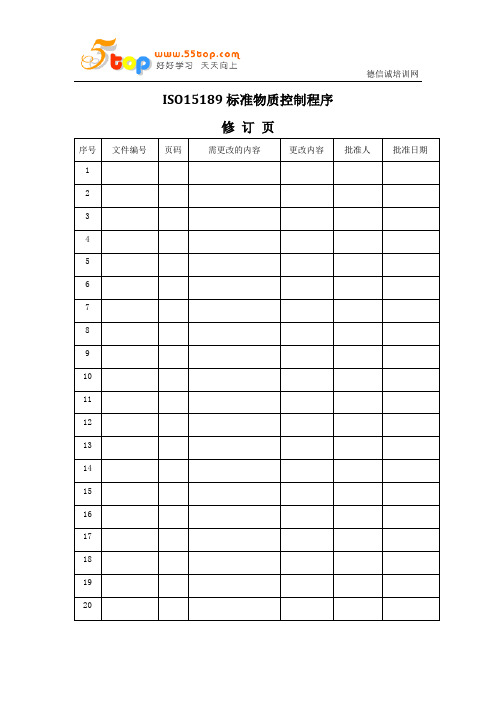 ISO15189标准物质控制程序