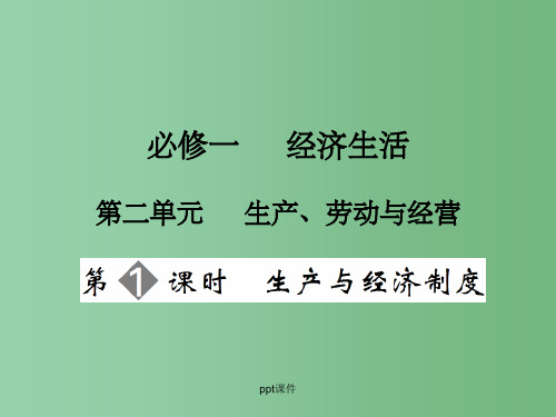 高三政治一轮复习 第2单元第1节生产与经济制度 新人教版必修1