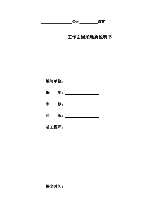 回采地质说明书
