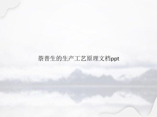 萘普生的生产工艺原理专选课件