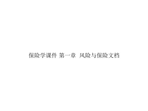 保险学课件 第一章  风险与保险文档
