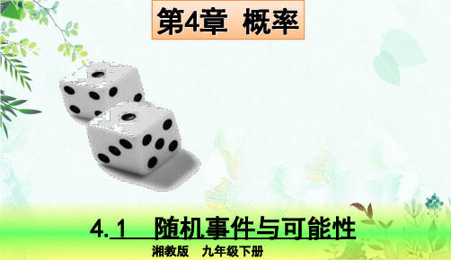 部编湘教版九年级数学下册优质课件 4.1随机事件与可能性