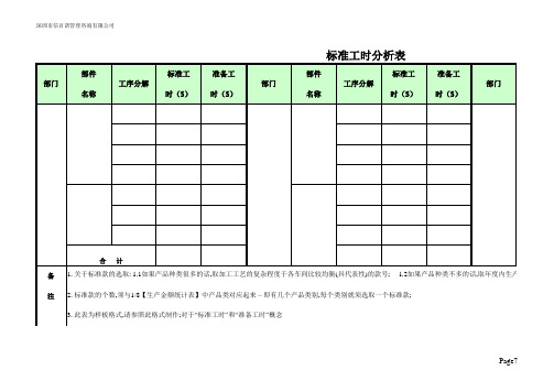 标准工时分析表