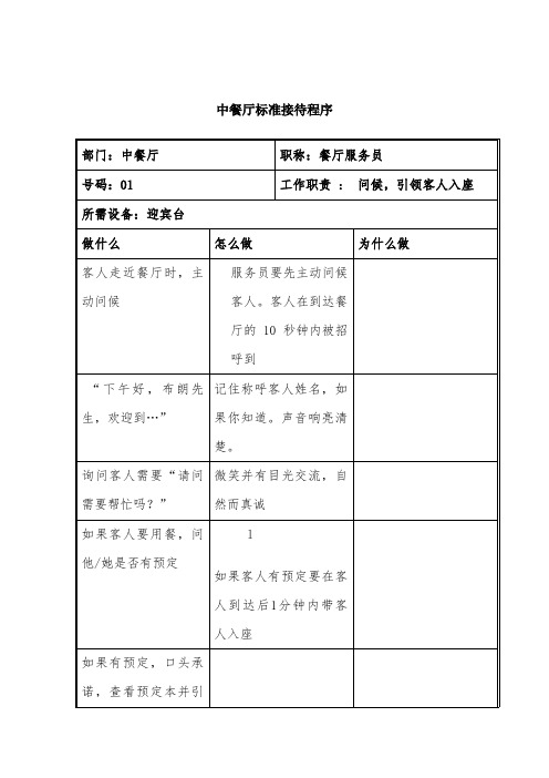 中餐SOP完整版