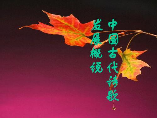 中国古代诗歌发展概说