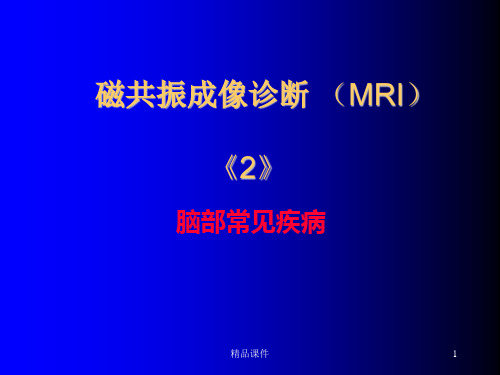 磁共振成像诊断 MRI脑部疾病ppt课件
