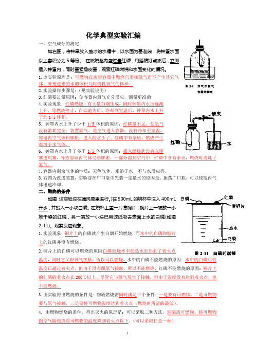 初三化学典型实验知识点 99