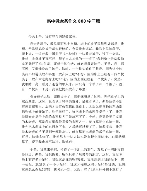 高中做家务作文800字三篇