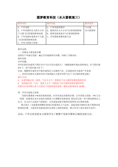 水火箭教案三