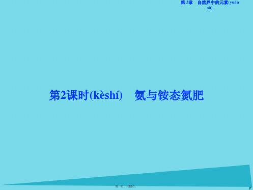 优化方案高中化学第3章自然界中的元素第2节氮的循环(第2课时)氨与铵态氮肥课件鲁科版必修1