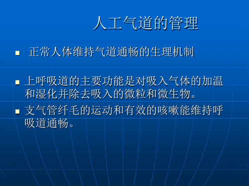 人工气道的管理 ppt课件